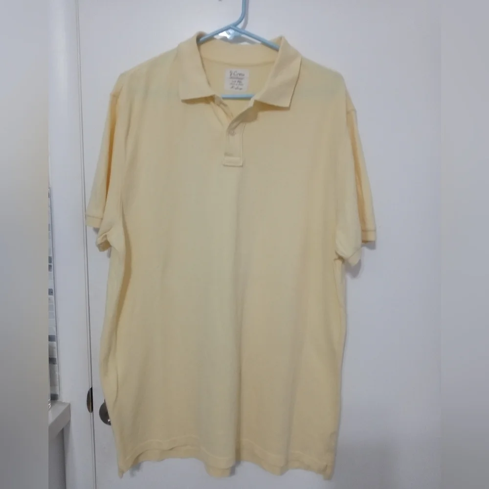 J. CREW MEN'S PASTEL Butter YELLOW 100% COTTON SHORT SLEEVE POLO XL